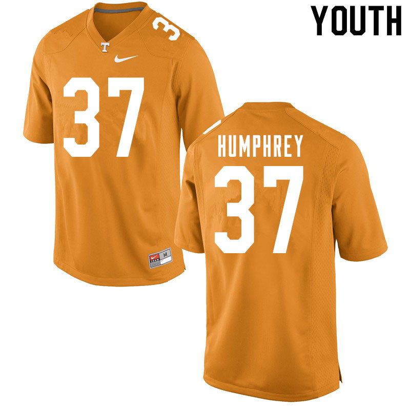 Youth #37 Nick Humphrey Tennessee Volunteers College Football Jerseys Sale-Orange